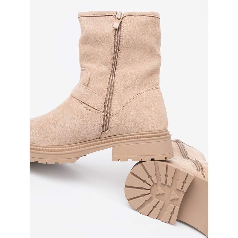 Shelvt Bottes élégantes de Jsnobeżowe avec boucles décoratives 2