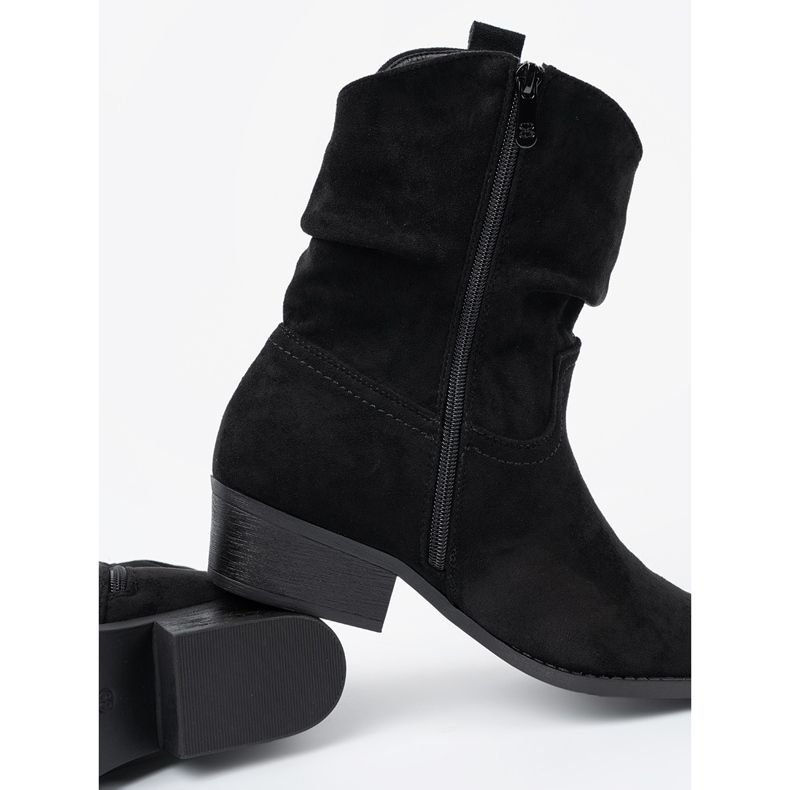 Shelvt Bottes de femmes noires avec une coupe classique 2
