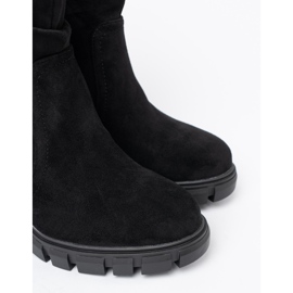 Shelvt Bottes noires élégantes avec une tige froissée 1