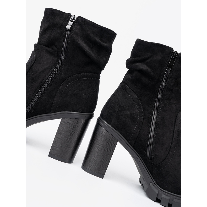 Shelvt Bottes noires élégantes avec une tige froissée le noir 2