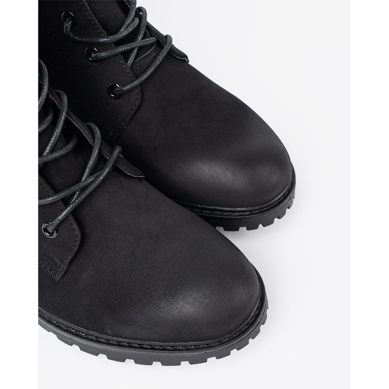 Shelvt Travailleurs noirs à la mode avec un laçage décoratif le noir 1