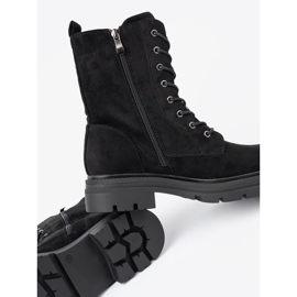 Shelvt Travailleurs à lacets noirs sur une semelle massive le noir 1