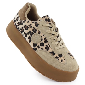 Chaussures en daim pour femmes avec imprimé léopard sur la plateforme Big Star SS274763 1