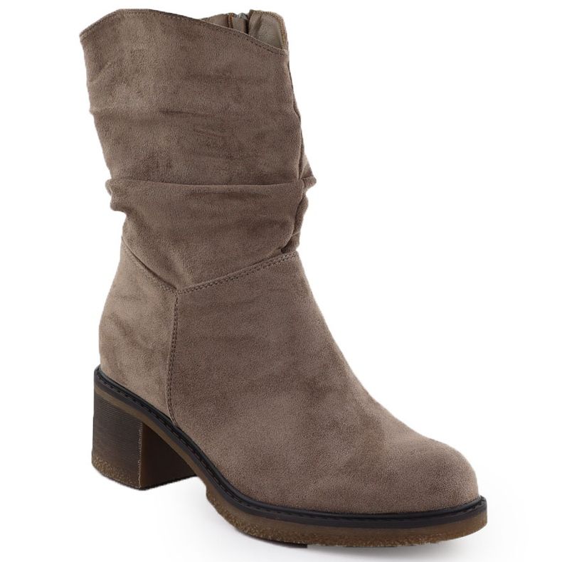 Bottes de daim féminin beige Potocki Z25-CN51303 1