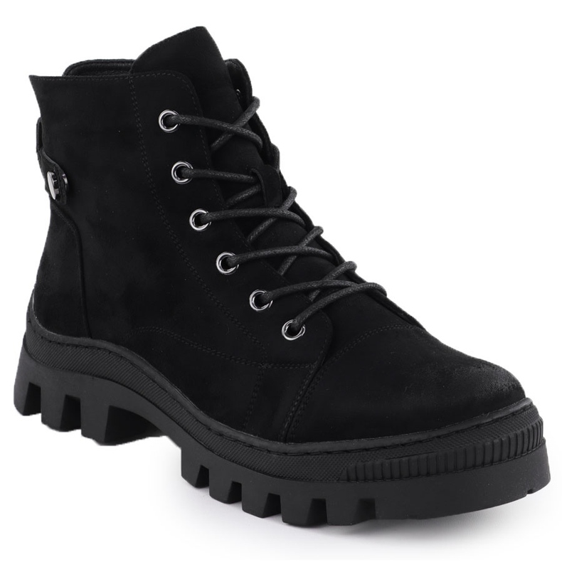 Bottes en daim féminin Black Potocki Z25-Je19317 noir 1