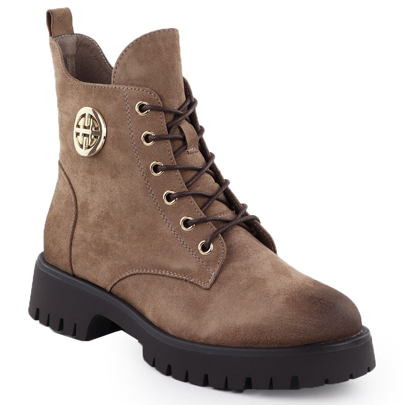 Potocki Bottes en daim isolées beige de femmes beige z25-sz12672 1