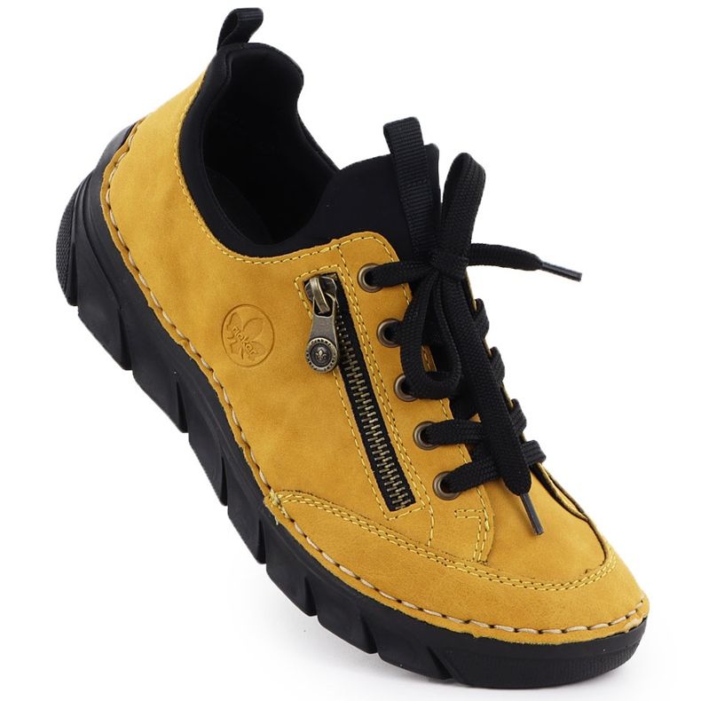 Chaussures pour femmes confortables Rieker jaune 55073-68 1