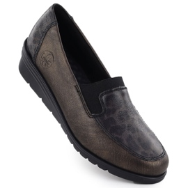 Chaussures en cuir pour femmes pour coins marron Rieker L5351-90 1