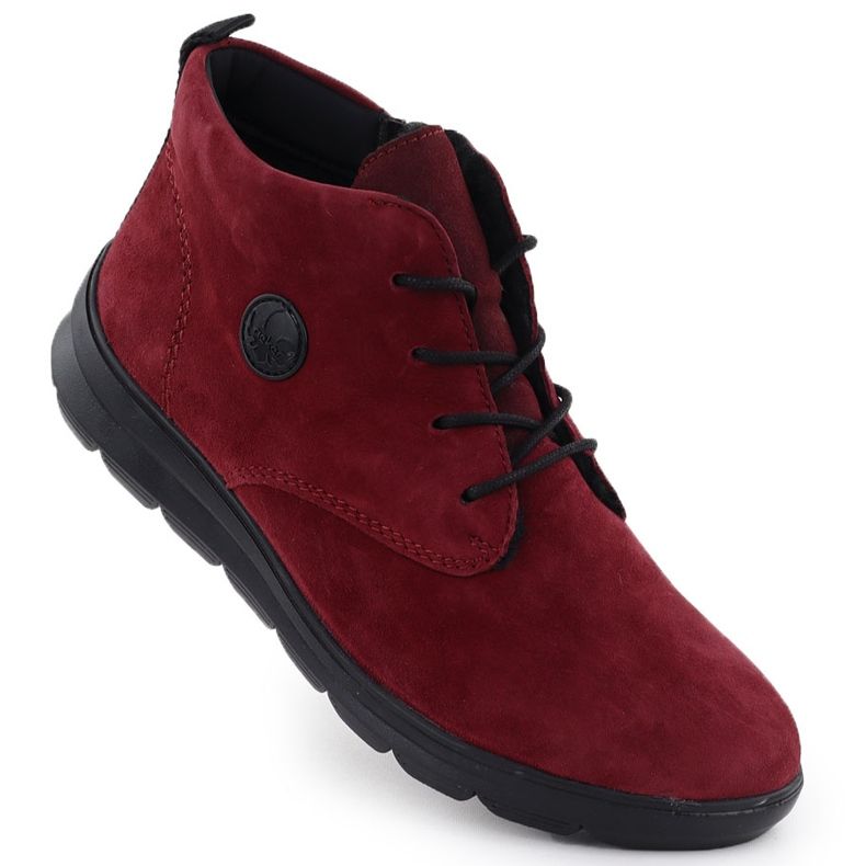 Bottes en cuir pour femmes, Bourgogne Rieker Z0022-35 rouge 1