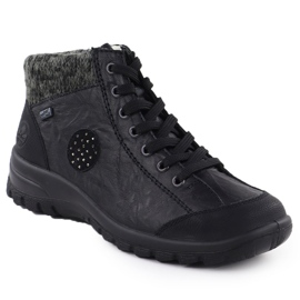 Bottes étanches en cuir imperméable isolé Rieker Black L7110-01 1