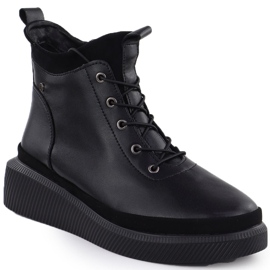 Bottes en cuir pour femmes sur la plate-forme isolée Black Filippo DBT4799 le noir 1