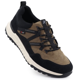 Chaussures de sport marron en cuir imperméable Rieker U0104-20 1