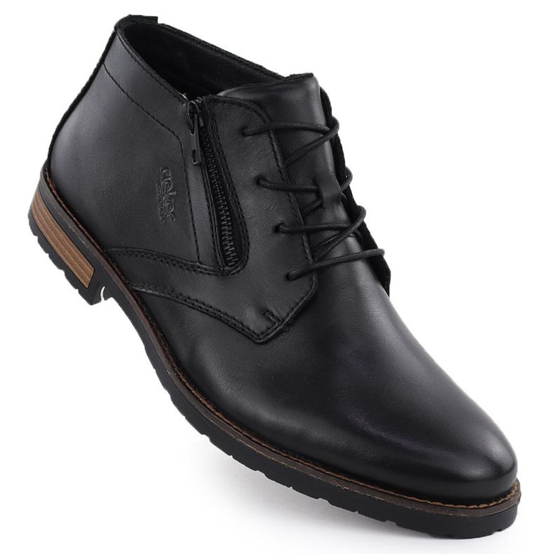 Black Rieker14609-00 Chaussures en cuir en cuir 1