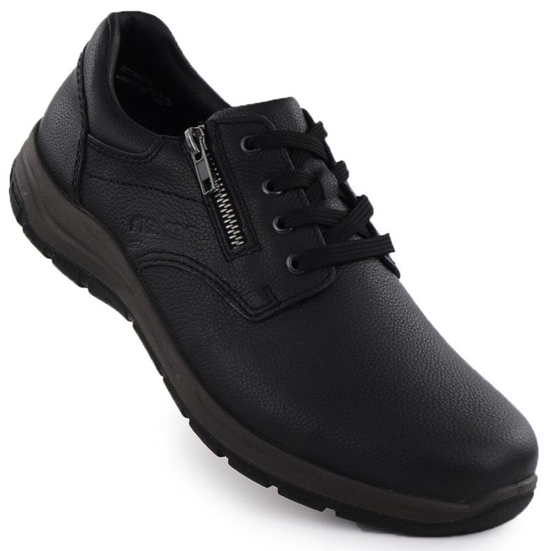 Chaussures en cuir masculin sur le Rieker noir 03604-00 1
