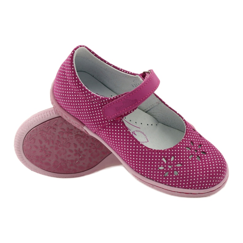 Ballerines fille fleurs Ren But 3285 rose blanche 3