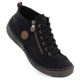 Boots noirs confortables pour femmes Black Rieker 52514-00 1