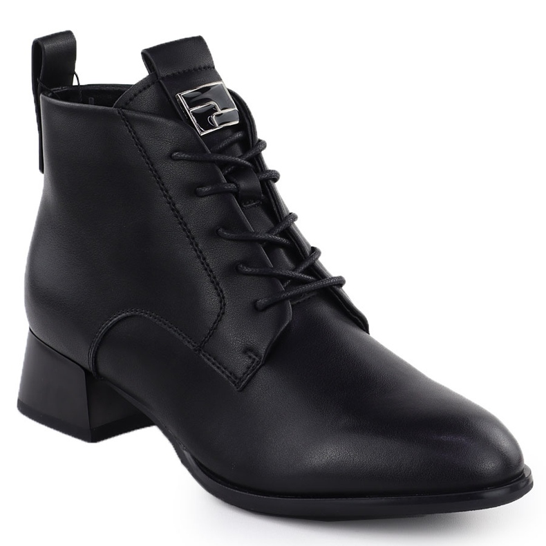 Black Vinceza 66805 Talons hauts en cuir noir 1