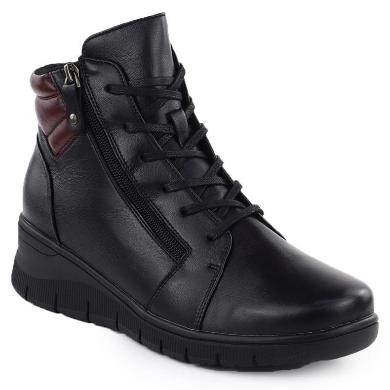 Bottes en cuir pour femmes sur des quartiers noirs Vinceza 39963 1
