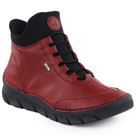 Bottes de femmes isolées Black Rieker 55069-35 rouge 1