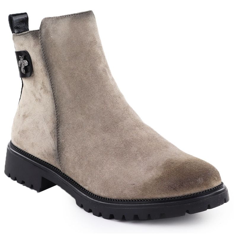 Bottes de daim des femmes Khaki Potocki 19314 vert 1