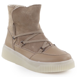 Bottes en cuir pour femmes beige Filippo DBT7162 1