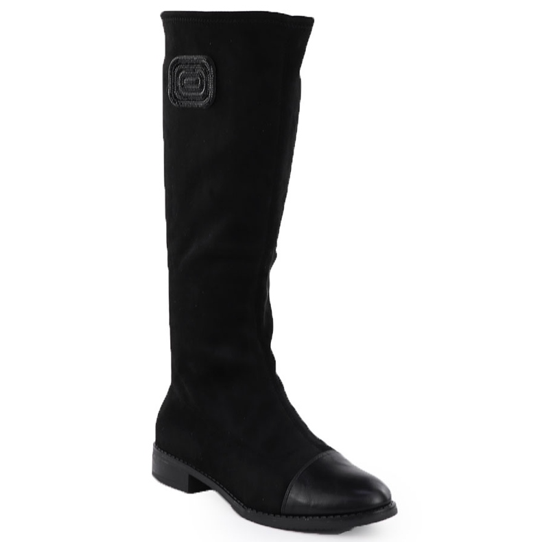 Bottes en daim des femmes noir M. Daszyński MR2251-19 1