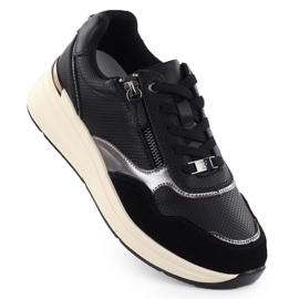 Chaussures pour femmes métalliques en cuir noir Filippo DP7105 / 25 1 Chaussures pour femmes métalliques en cuir noir Filippo DP7105 / 25 1