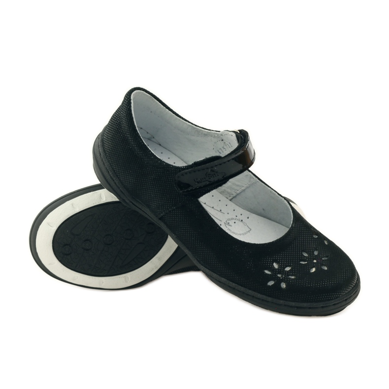 Ballerines fille fleurs Ren But 4351 noir 3