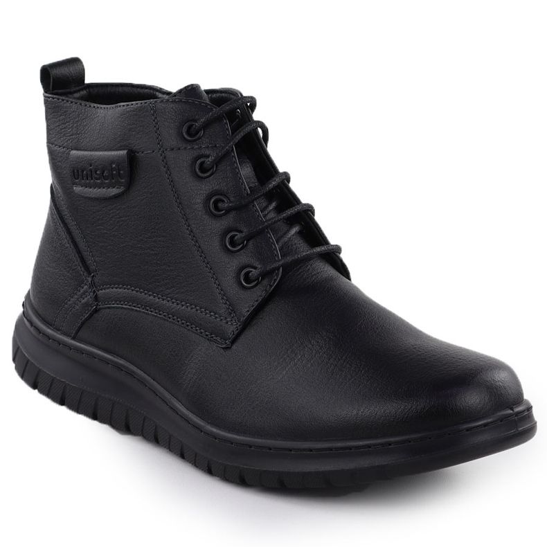 Bottes masculines isolées noir unisoft 24mn16-7515 1