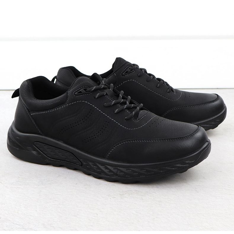 Chaussures à lacets masculines noir unisoft 25mn16-9274 2