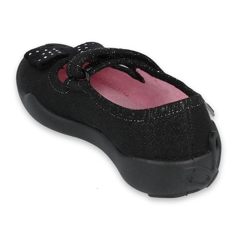 Ballerinas pour enfants de Befado 114x240 avec un arc dans les paillettes noir 2