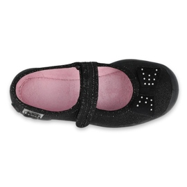 Ballerinas pour enfants de Befado 114x240 avec un arc dans les paillettes le noir 3 Ballerinas pour enfants de Befado 114x240 avec un arc dans les paillettes le noir 3