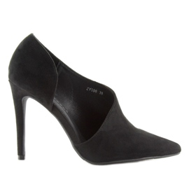 Escarpins noirs asymétriques sur une épingle ZY098 Noir le noir 1