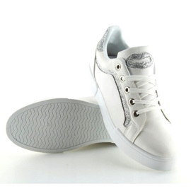 Baskets blanches et argentées pour femmes BM1972 BLANC / ARGENT 1