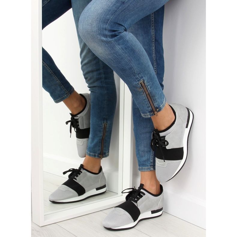 Gris 16-515 chaussures de sport grises le noir 1