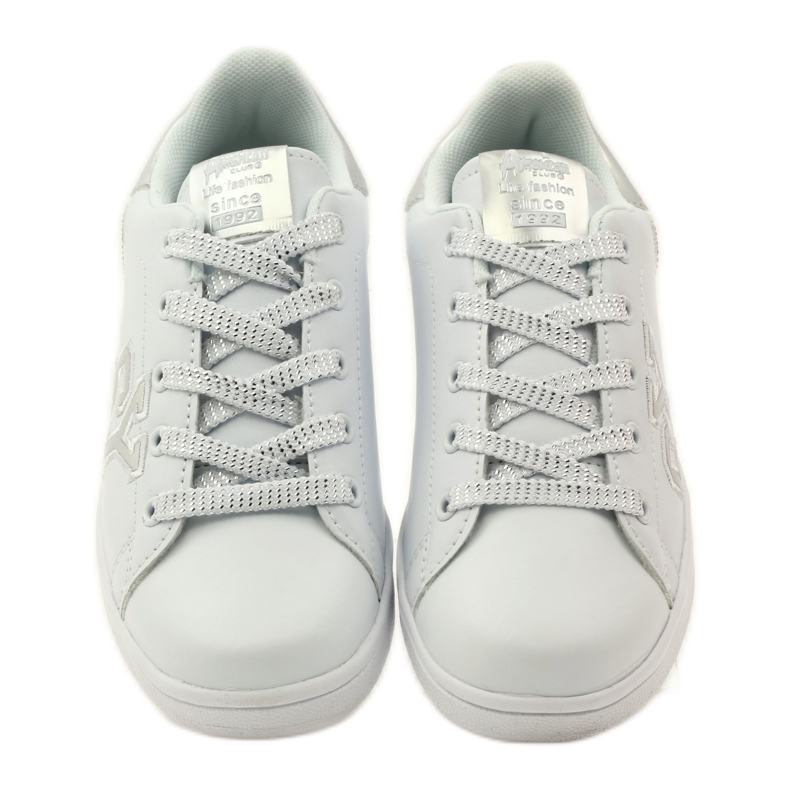 American Club Baskets American Heart avec semelle intérieure en cuir blanche gris 4