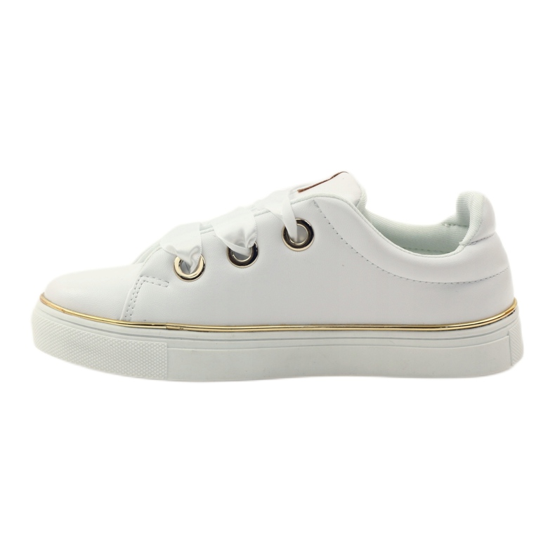American Club Baskets en satin American 17508 lacet ['blanc', 'or'] blanc 2