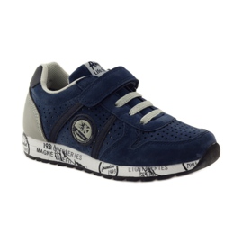 American Club Incrustation en cuir américain sport ADI bleu marine gris 1