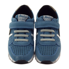 American Club Incrustation en cuir américain sport ADI gris bleu le noir blanche 4