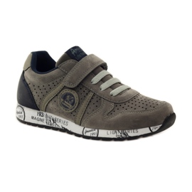 American Club Assise plantaire en cuir de sport américain perforé bleu marine gris 1