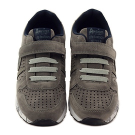 American Club Assise plantaire en cuir de sport américain perforé bleu marine gris 4