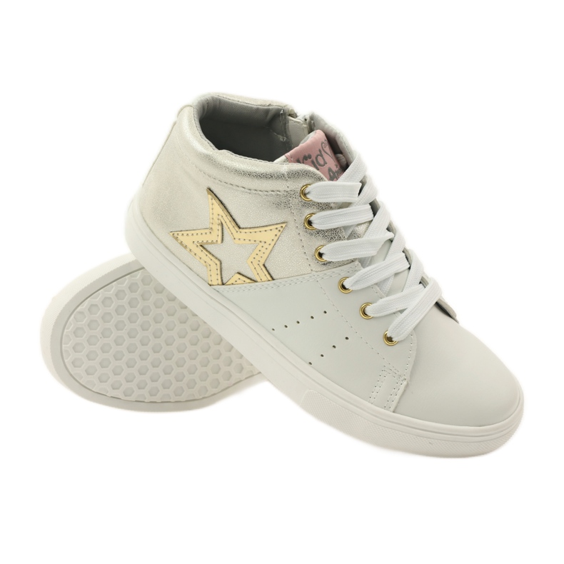 American Club Bottines américaines athlétiques avec semelle intérieure en cuir jaune blanche 3