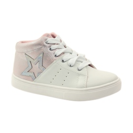 American Club Bottines de sport à semelle intérieure en cuir américain rose gris blanc 1