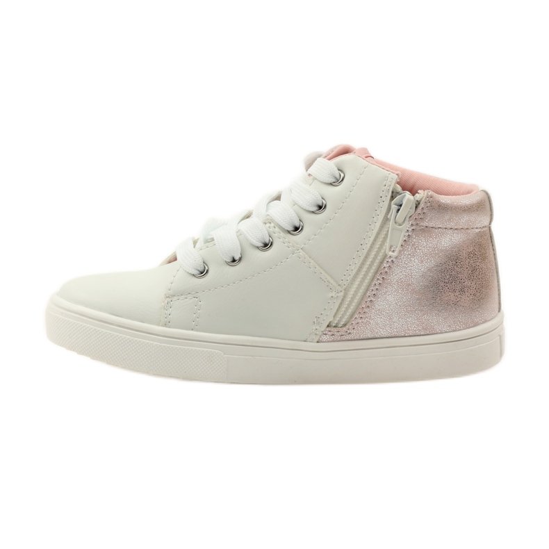 American Club Bottines de sport à semelle intérieure en cuir américain rose gris blanc 2