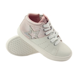 American Club Bottines de sport à semelle intérieure en cuir américain rose gris blanc 3
