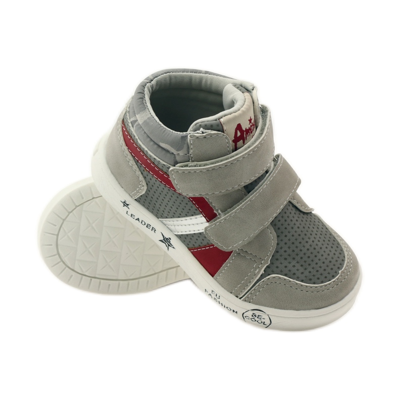American Club chaussures de sport américaines 17353 rouge gris 3