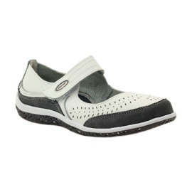 Filippo Ballerines femme en cuir Vinceza blanc gris 1