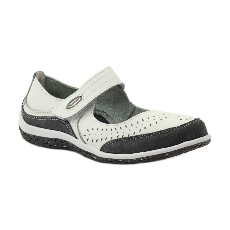 Filippo Ballerines femme en cuir Vinceza blanc gris 1