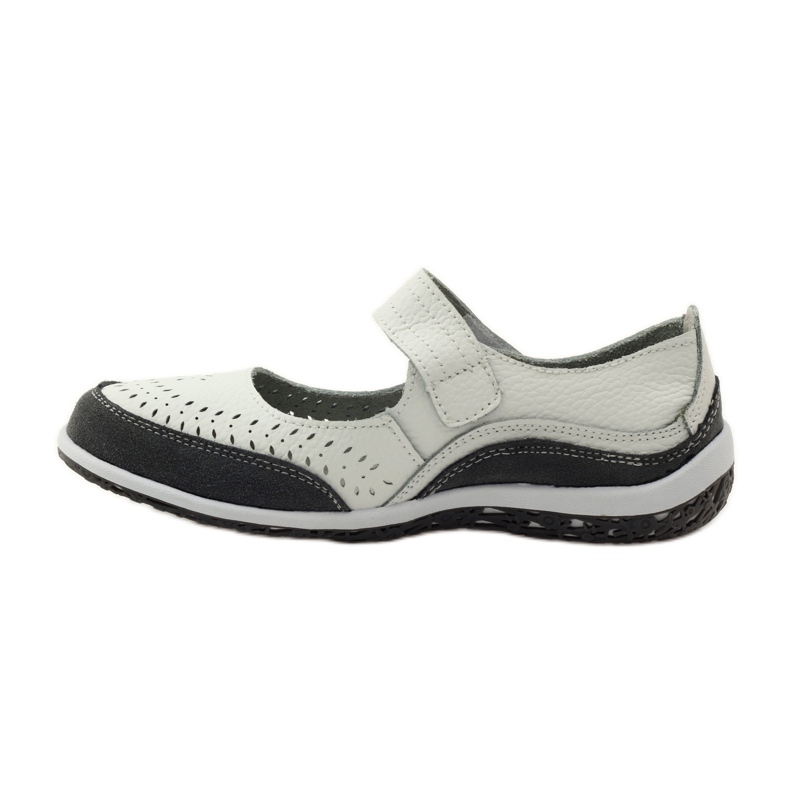Filippo Ballerines femme en cuir Vinceza blanc gris 2