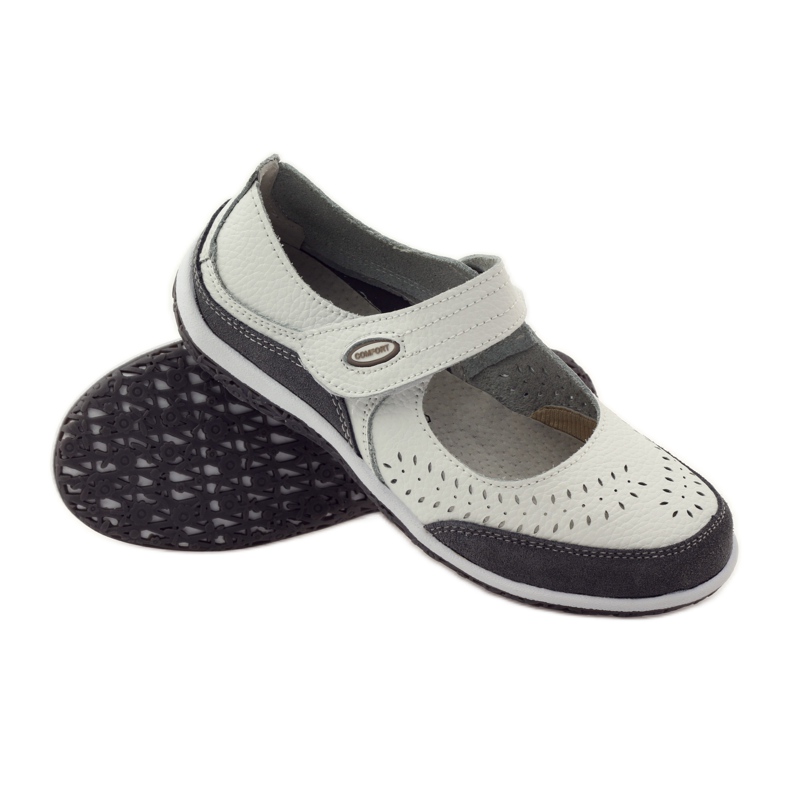 Filippo Ballerines femme en cuir Vinceza blanc gris 3